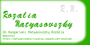 rozalia matyasovszky business card